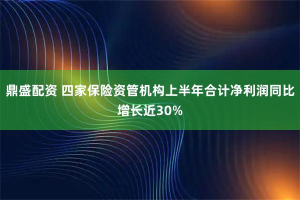 鼎盛配资 四家保险资管机构上半年合计净利润同比增长近30%