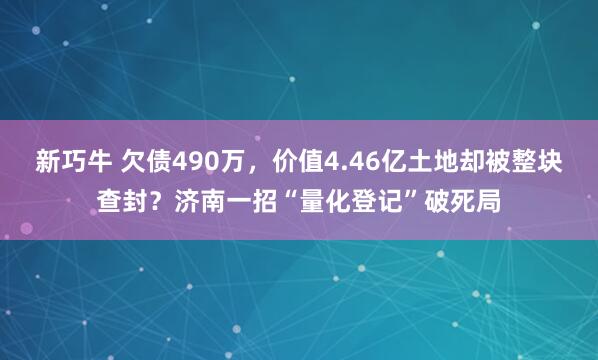 新巧牛 欠债490万,价值4.46亿土地却被整块查封?济南一招“量化登记”破死局