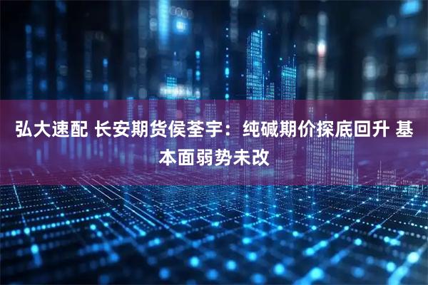 弘大速配 长安期货侯荃宇：纯碱期价探底回升 基本面弱势未改