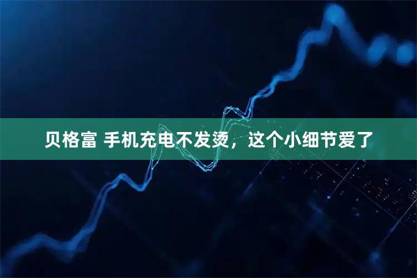 贝格富 手机充电不发烫，这个小细节爱了